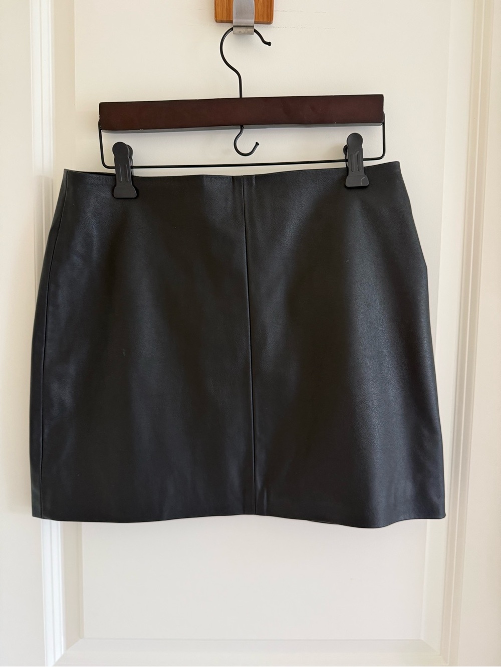 H&M Black Faux Leather Mini Skirt